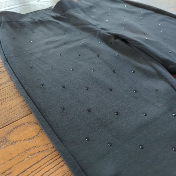 M Magaschoni Womens 1X Black‎ Pants Embellished Stretch Skinny Leg - Picture 9 of 14